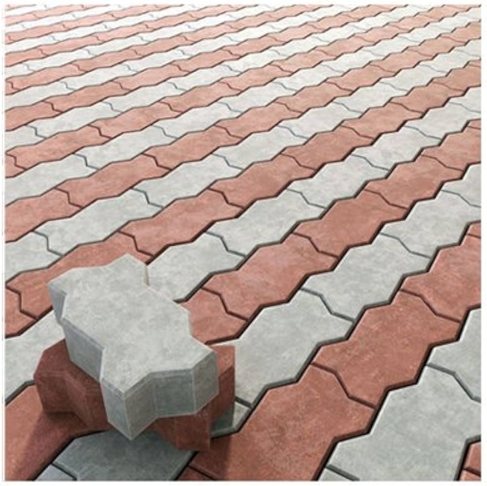 Hexagonal black, red and white tiles with Highchem pigments